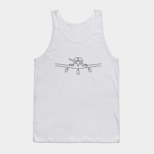 Piper PA28 outline graphic (black) Tank Top